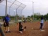 Denise playing catcher